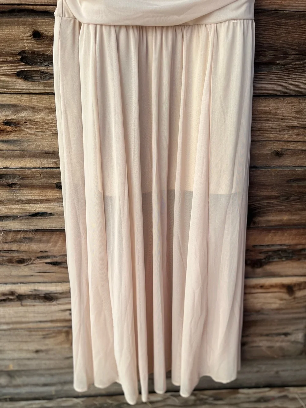 ABERCROMBIE & FITCH | NWT Sleeveless Beige Tan Chiffon Maxi Dress M